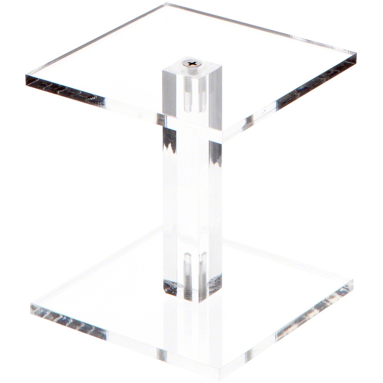 Plymor Clear Acrylic Square Barbell Pedestal Display Riser 4.5 inches (Height) x 4 inches (Width) x 4 inches (Depth) (1/4 inches thick)